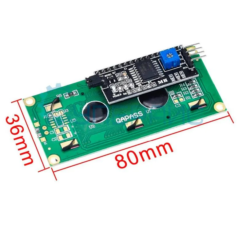 Символьный дисплей LCD1602A синяя подсветка с IIC/I2C для Arduino фото 5