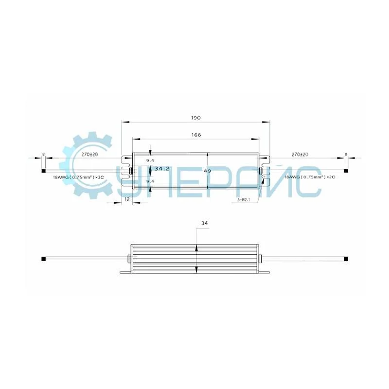 Влагозащищенный блок питания Smun SMV-60-24 (24 В, 2.5 А, 60 Вт) фото 2