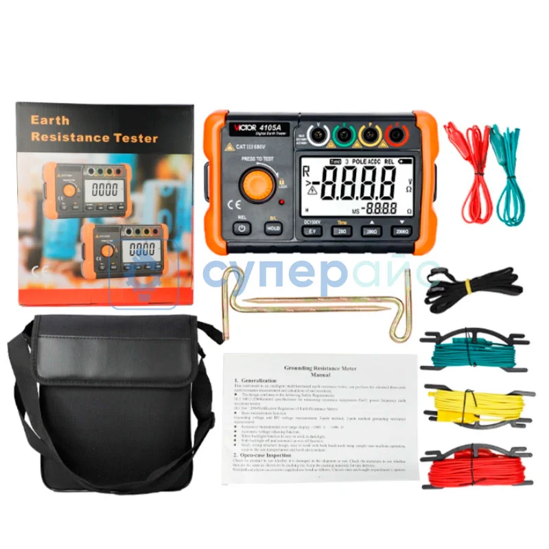 Цифровой измеритель сопротивления заземления VICTOR 4105A фото 4