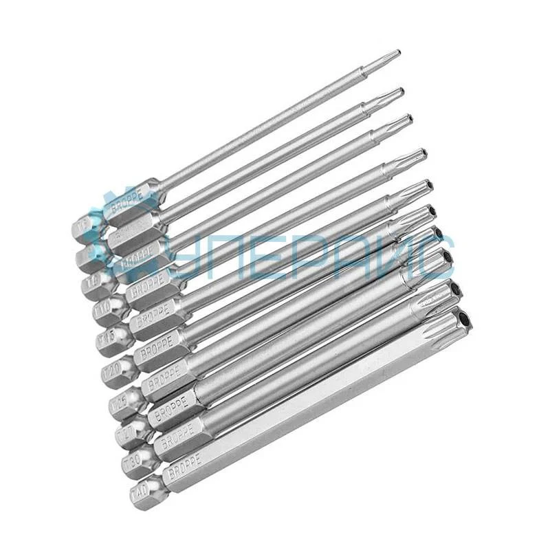 Набор бит BROPPE Torx с внутренним отверстием 10 шт фото 2