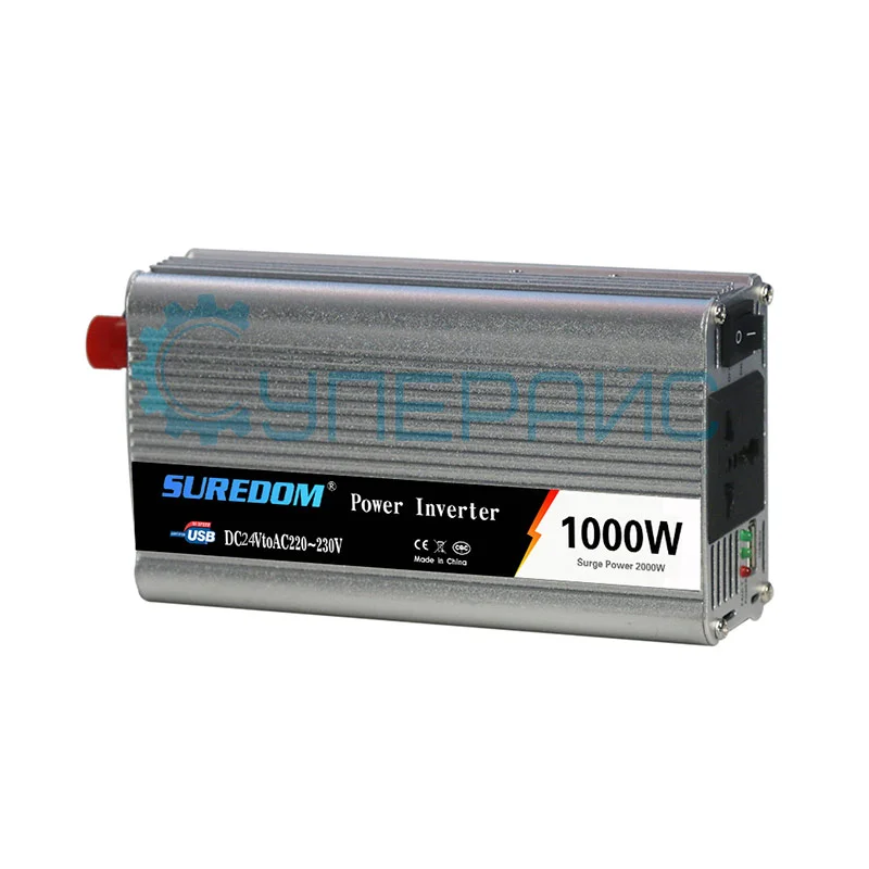 Инвертор для автомобиля SUREDOM YSCZ-1000W, 24В-220В, 1000 Вт фото 1