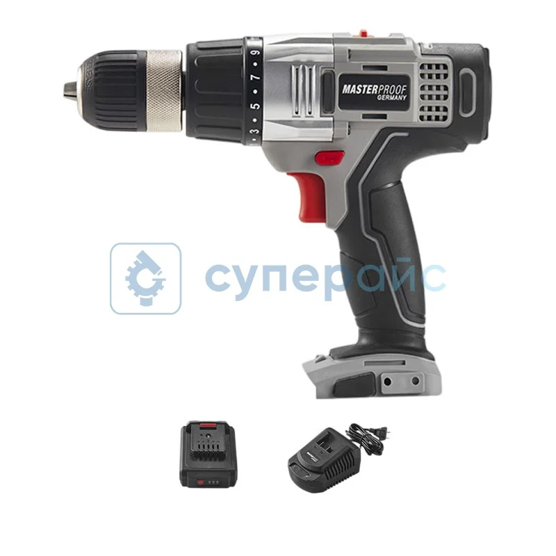 Аккумуляторный шуруповерт MASTERPROOF 20V фото 1