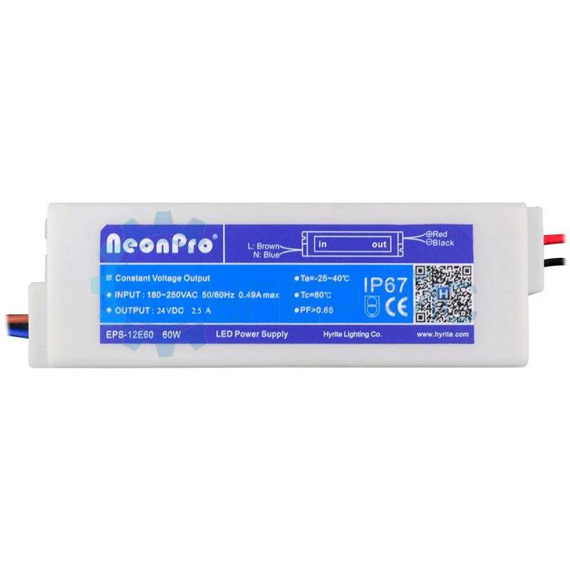 Герметичный блок питания NeonPro EPS-24E60 (24 В, 2.5 А, 60 Вт) фото 1