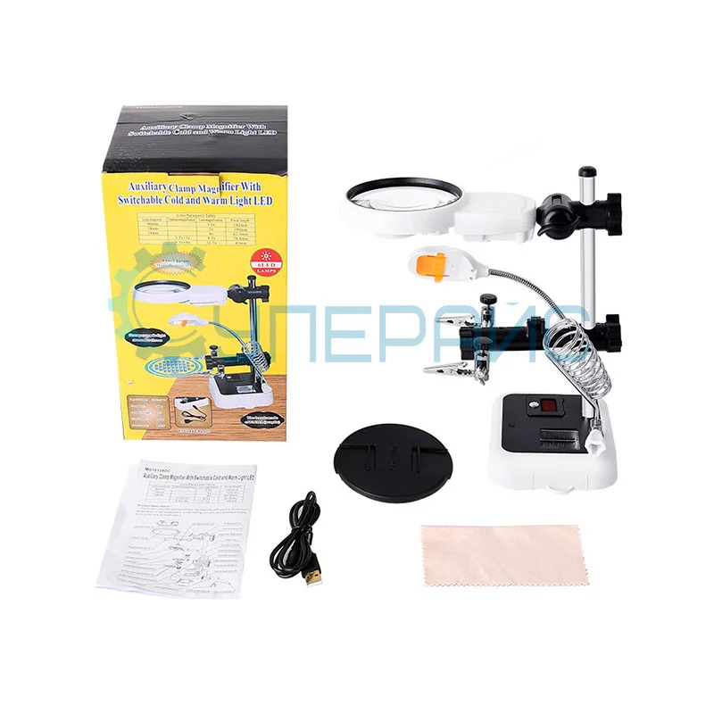 Настольная лупа SHOCREX MG16129-C с подсветкой фото 5