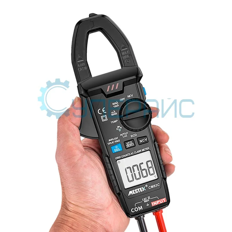 Токовые клещи цифровые Mestek CM83C с функцией замера температуры фото 3
