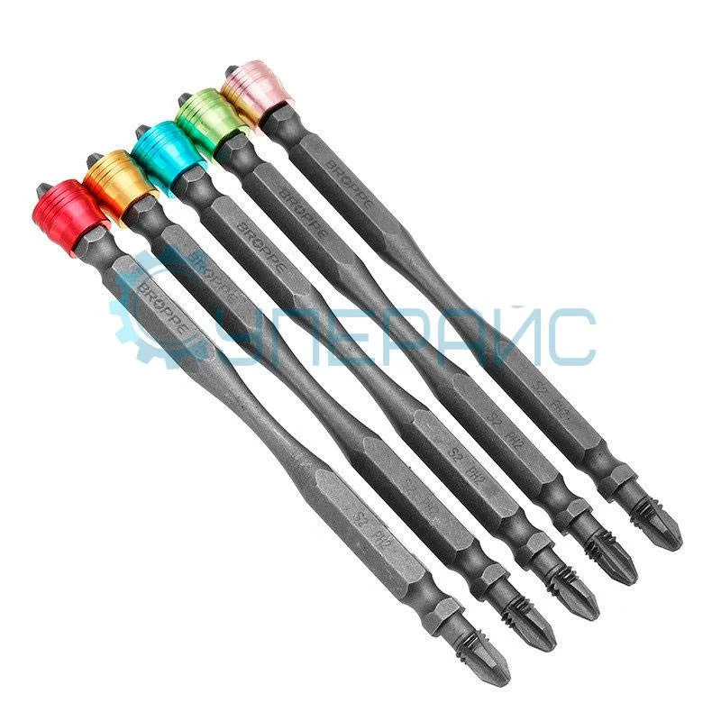 Удлиненные крестовые биты BROPPE PH2 5 шт фото 1