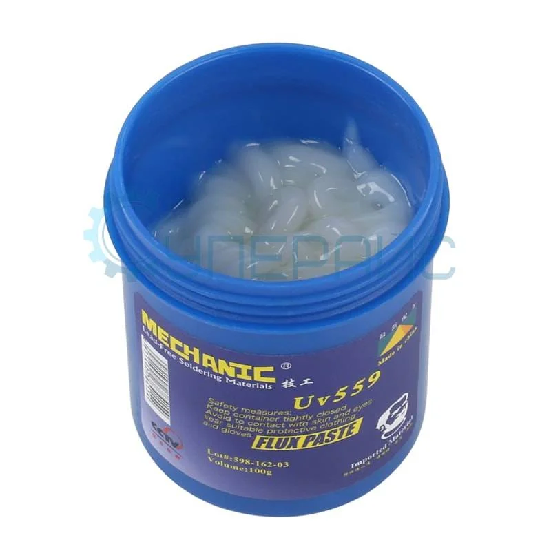 Флюс для пайки SMD компонентов MECHANIC Uv559 (100 г, в банке) фото 1
