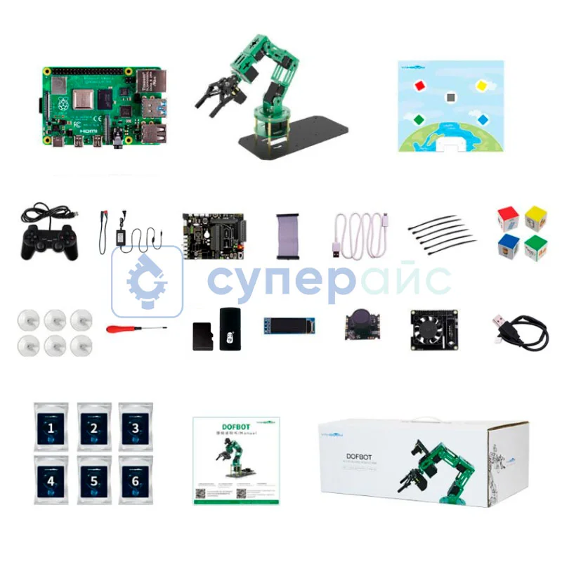 Роботизированная рука Yahboom DOFBOT AI Vision Robotic Arm ROS с платой Raspberry Pi 4 (4 GB) фото 3