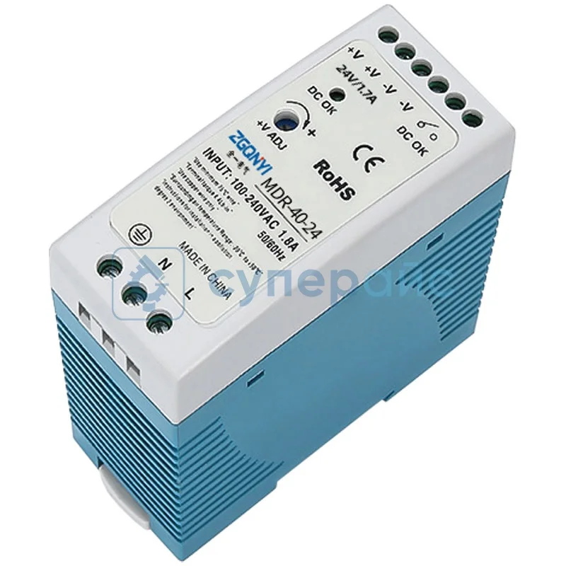 Блок питания на ДИН-рейку ZGQNYI MDR-40-24 фото 1