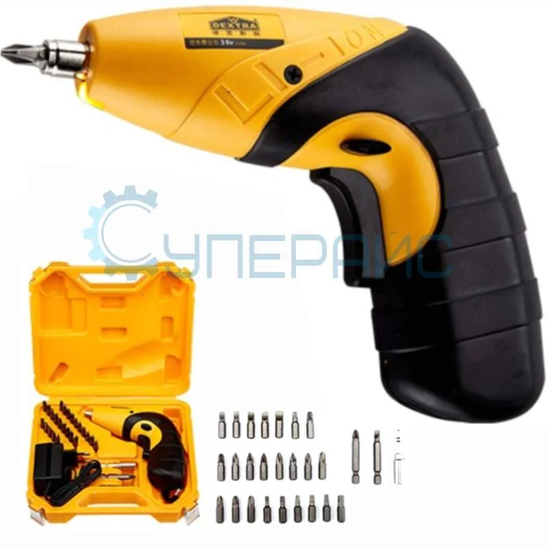 Аккумуляторная отвертка Dextra DR-0002 с кейсом фото 1