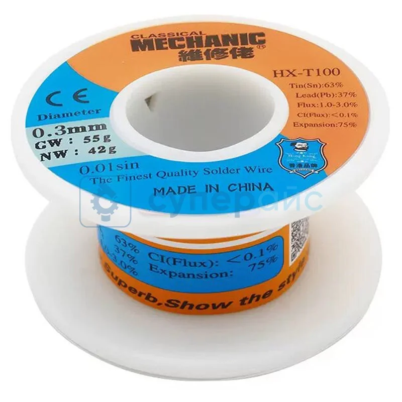 Припой MECHANIC HX-T100 Sn63/Pb37 (0.3 мм, 42 г) фото 1