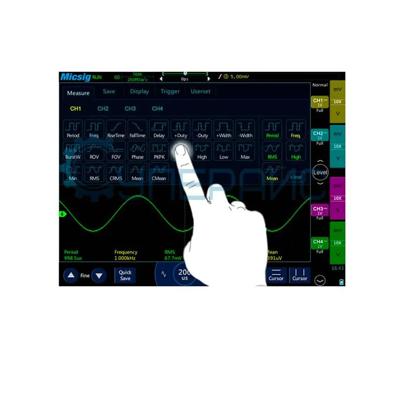 Цифровой планшетный осциллограф Micsig TO1104 Plus (4 канала, 100 МГц) фото 10
