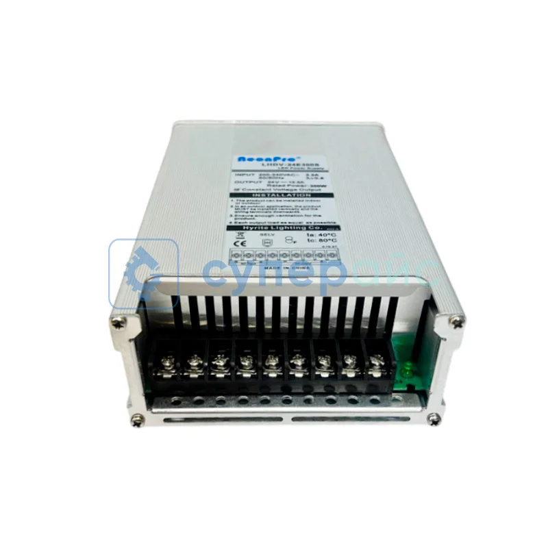Блок питания для светодиодной ленты NeonPro LHDV-24E300S (24 В, 12.5 А, 300 Вт) фото 1