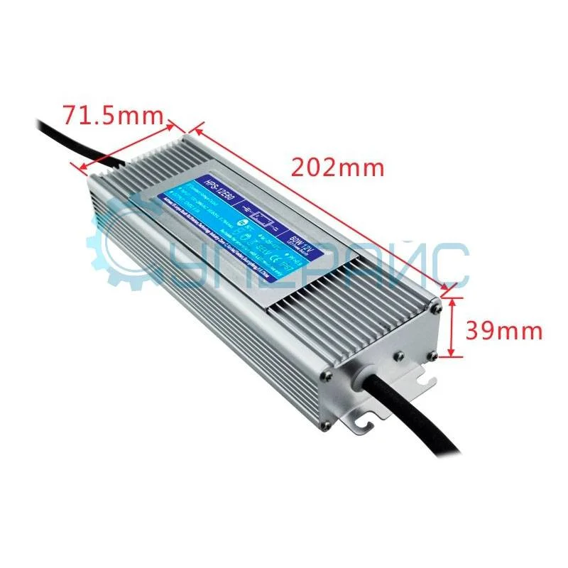 Влагозащищенный источник питания NeonPro HPS-12E60 (12 В, 5 А, 60 Вт) фото 1