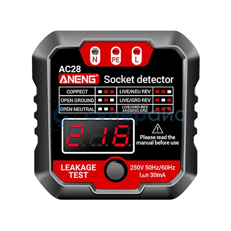 Тестер для розеток ANENG AC28 фото 1