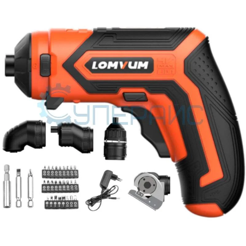 Аккумуляторная отвертка Lomvum LDP-014 с набором насадок фото 1