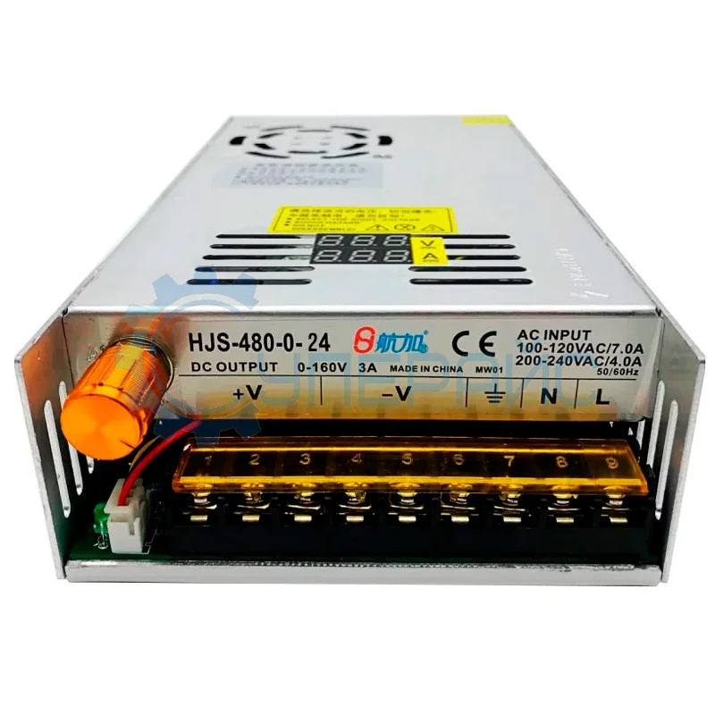 Источник питания Hangjiasheng HJS-480-0-24 (24В, 20А) с индикацией напряжения и тока фото 1