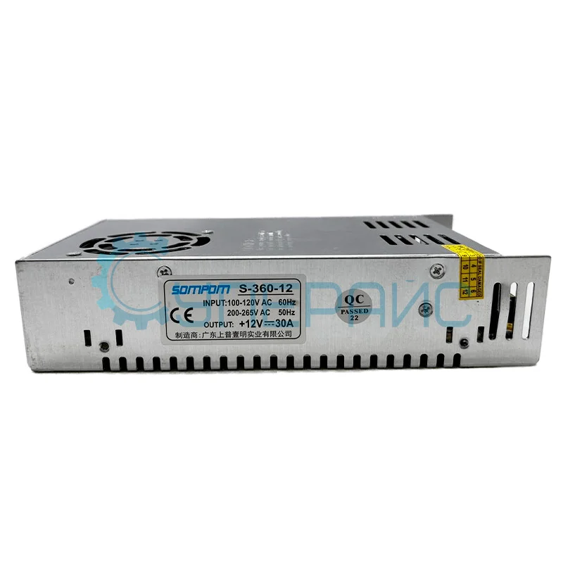 Источник питания SOMPOM S-360-12 (12В, 30А) в широком корпусе фото 2