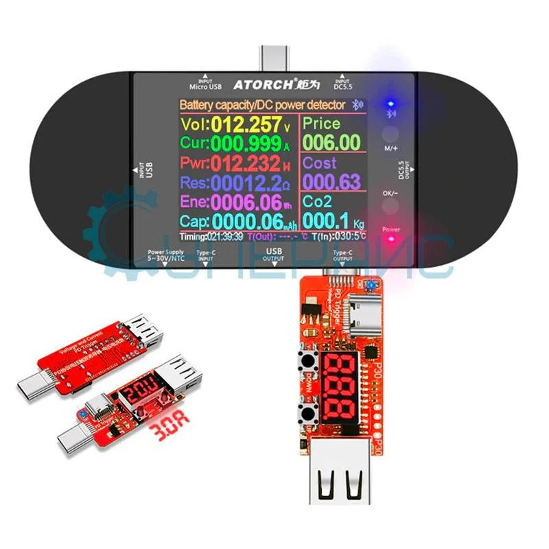 Цифровой тестер JUWEI Atorch UD24 с полным комплектом для тестирования фото 6