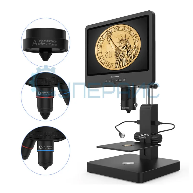 Электронный микроскоп Andonstar AD249S-P с 3 видами объективов фото 7