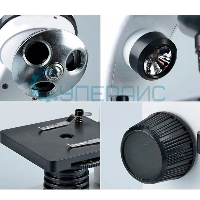 Учебный микроскоп SAGA XSP-000 80x–1600x с адаптером для смартфона и набором для опытов фото 7