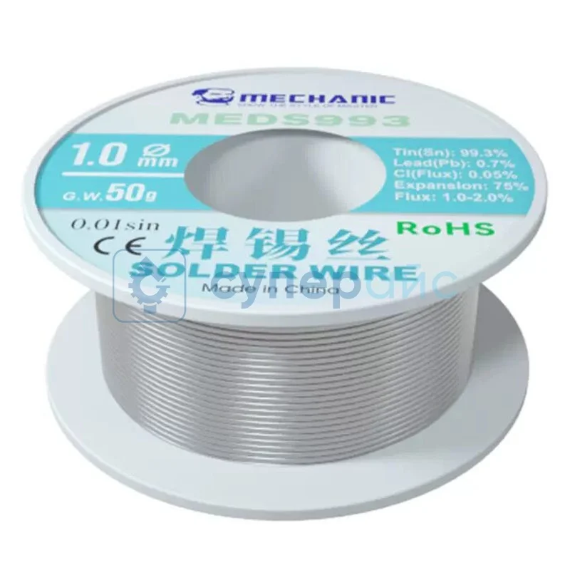 Бессвинцовый припой MECHANIC MEDS993 Sn99.3/Pb0.7 (1 мм, 50 г) фото 1