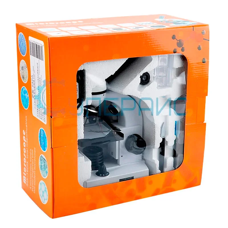 Учебный микроскоп SAGA XSP-000 80x–1600x с адаптером для смартфона и набором для опытов фото 18