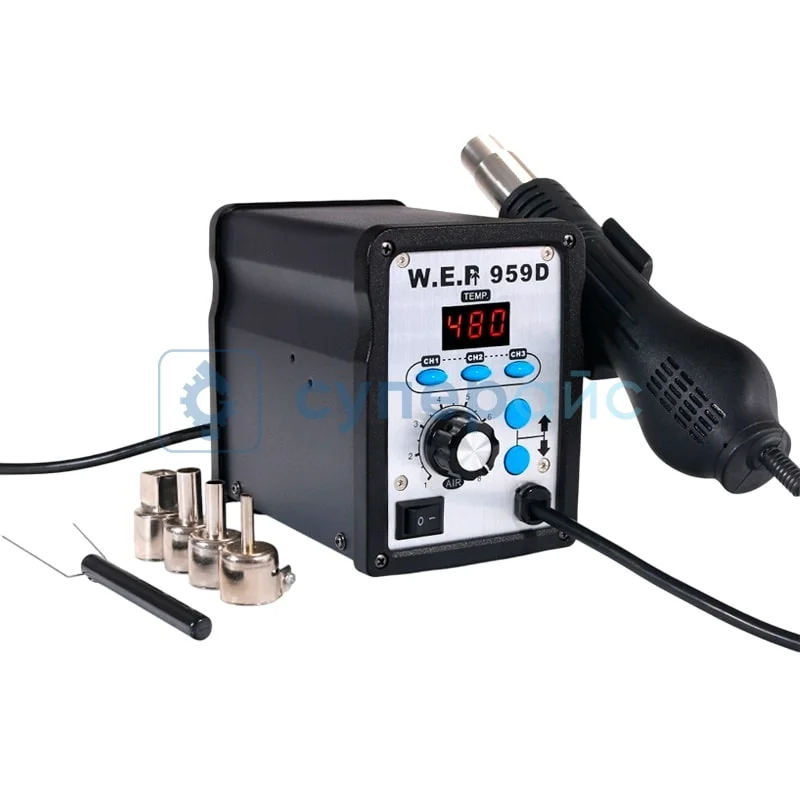 Циклонная паяльная станция с термофеном WEP 959D фото 1