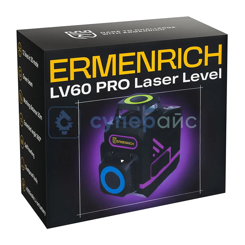 Портативный лазерный уровень Ermenrich PRO LV60 фото 9