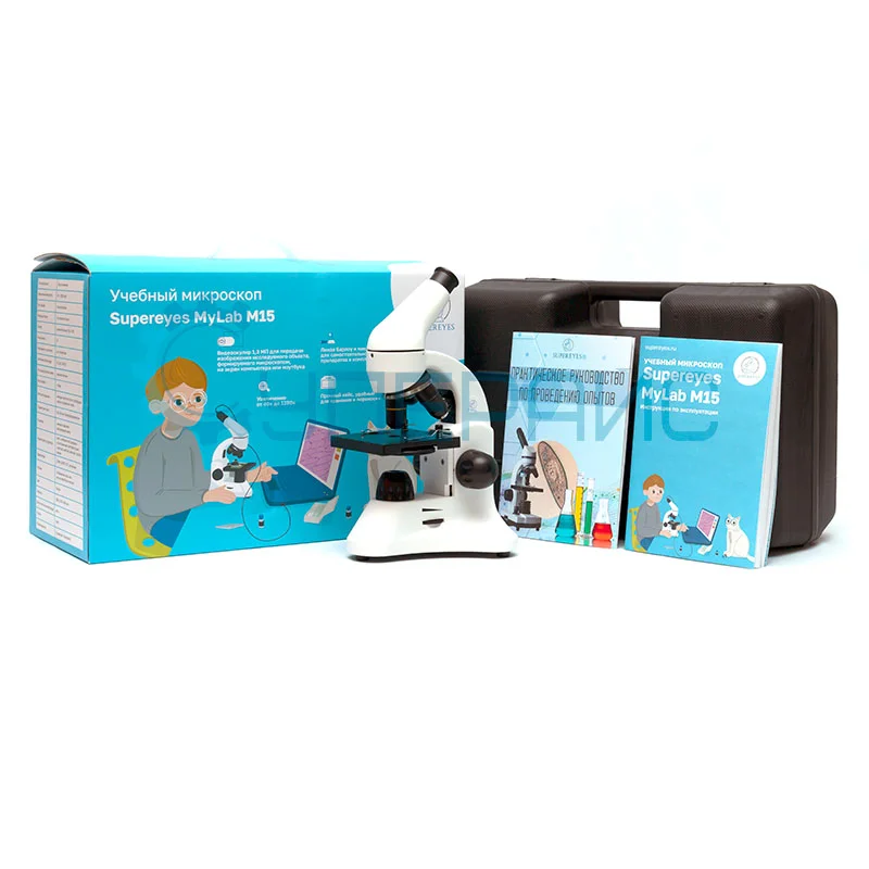 Учебный микроскоп Supereyes MyLab M15 с видеоокуляром 1.3 Мп и набором для опытов фото 18