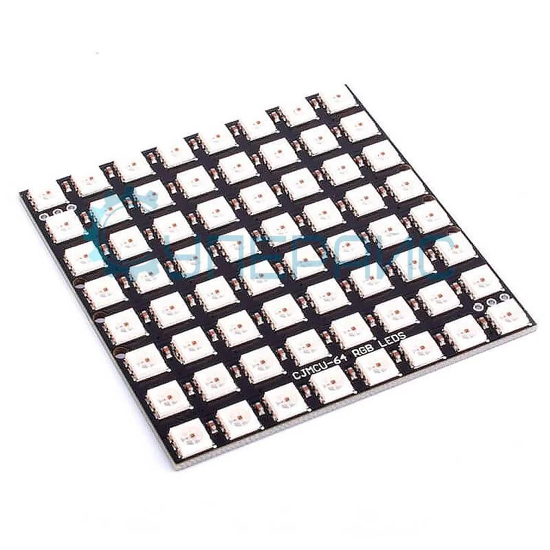 Панель-матрица 8х8 RGB светодиодов на базе чипа WS2812B фото 2