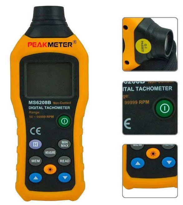 Бесконтактный цифровой тахометр PeakMeter MS6208B фото 4