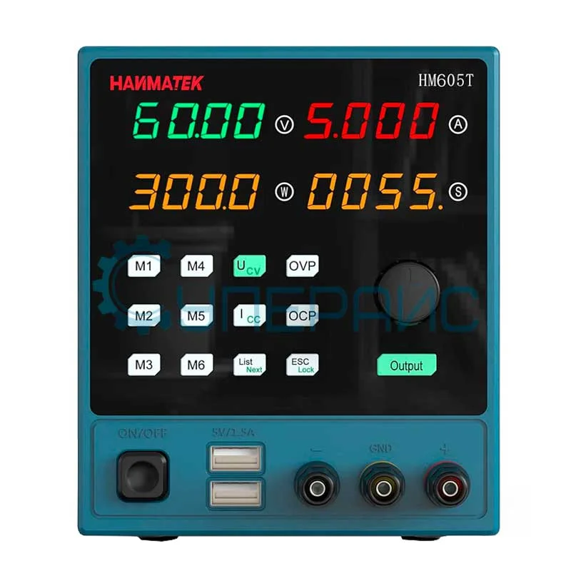 Одноканальный блок питания HANMATEK HM605T (60 В, 5 А) фото 1