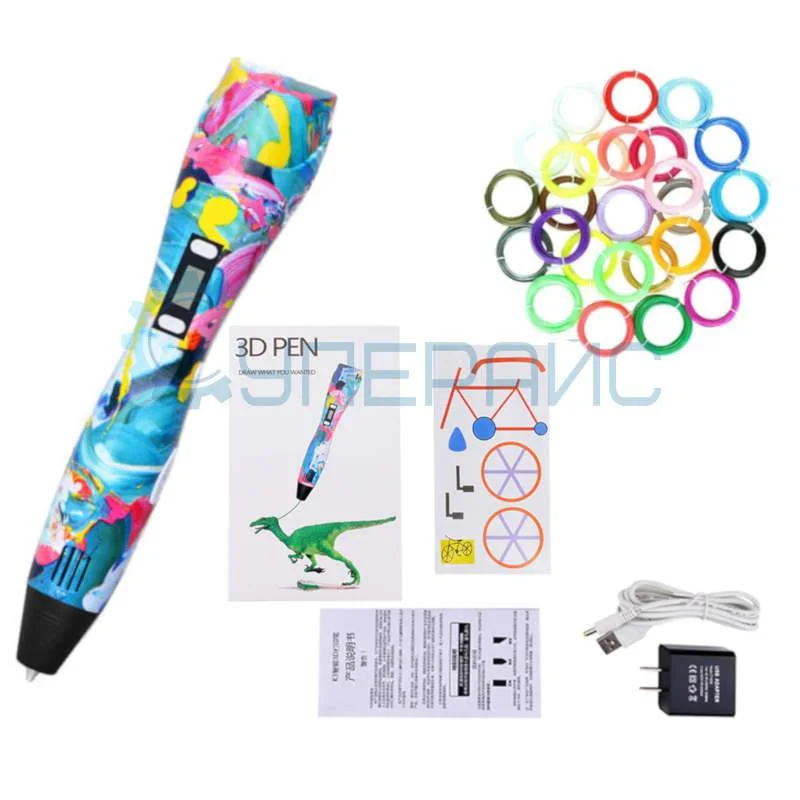 3D ручка Kibixing K3A со 125 метрами пластика фото 4