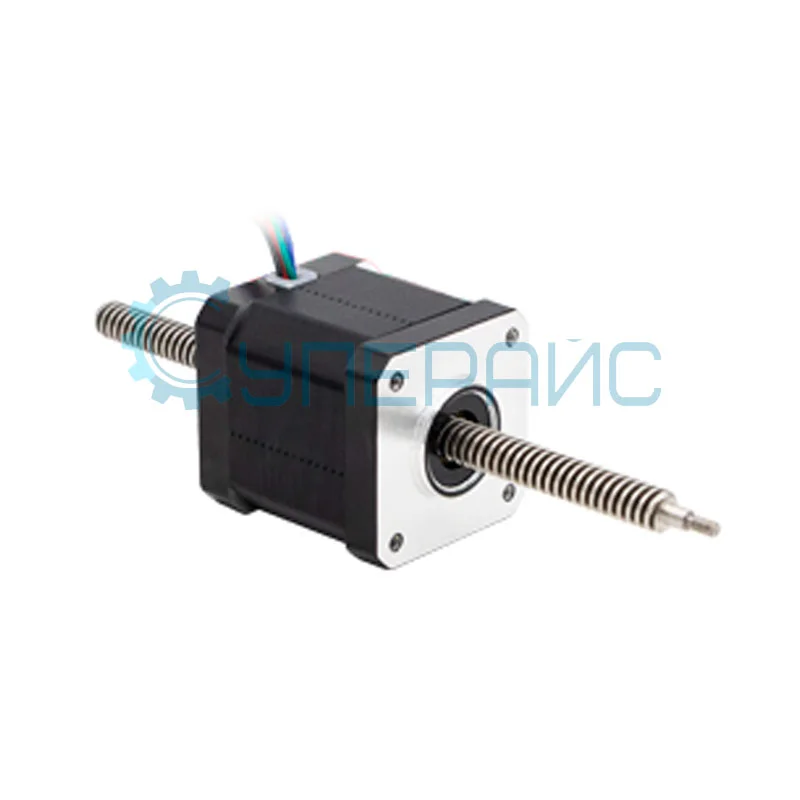 Шаговый электродвигатель с вал-гайкой UMot 42HSС6401 Tr8 * 4 (NEMA 17) фото 1