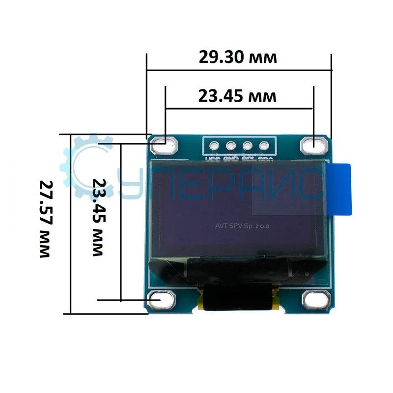 OLED дисплей 0.96 дюйма 128x64, I2C IIC, синий, модуль для Arduino фото 2