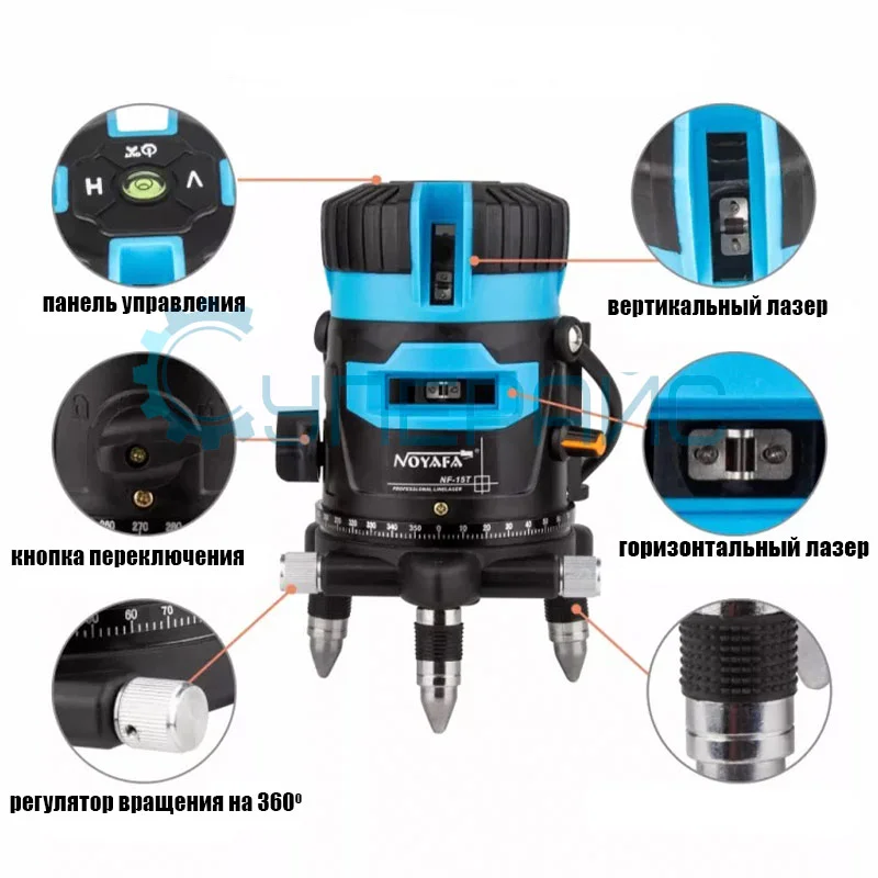 Нивелир Noyafa NF-15T (5 лучей) зеленый лазер фото 6