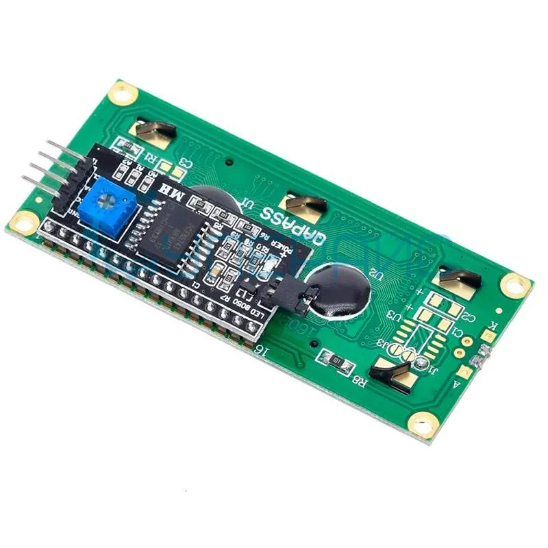 Символьный дисплей LCD1602A синяя подсветка с IIC/I2C для Arduino фото 3