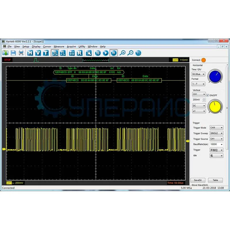 Четырехканальный цифровой осциллограф Hantek DSO-6204BC фото 13