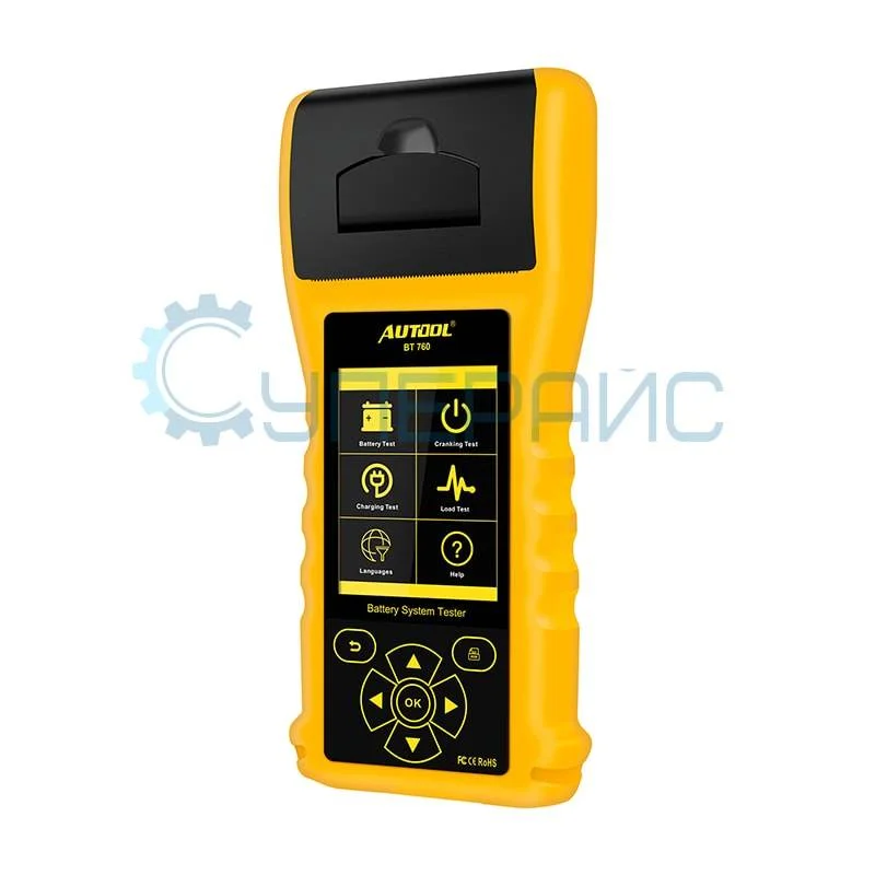 Тестер автомобильных аккумуляторов AUTOOL BT760 с принтером фото 2