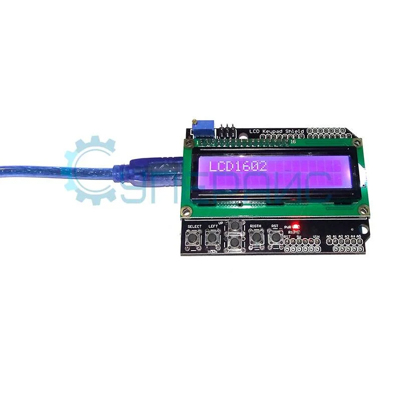 ЖК дисплей LCD1602 с клавиатурой синяя подсветка фото 6
