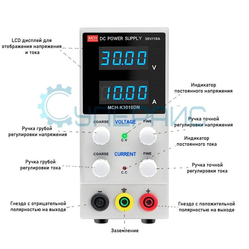 Лабораторный блок питания MCH K3010DN (30 В, 10 А) фото 1