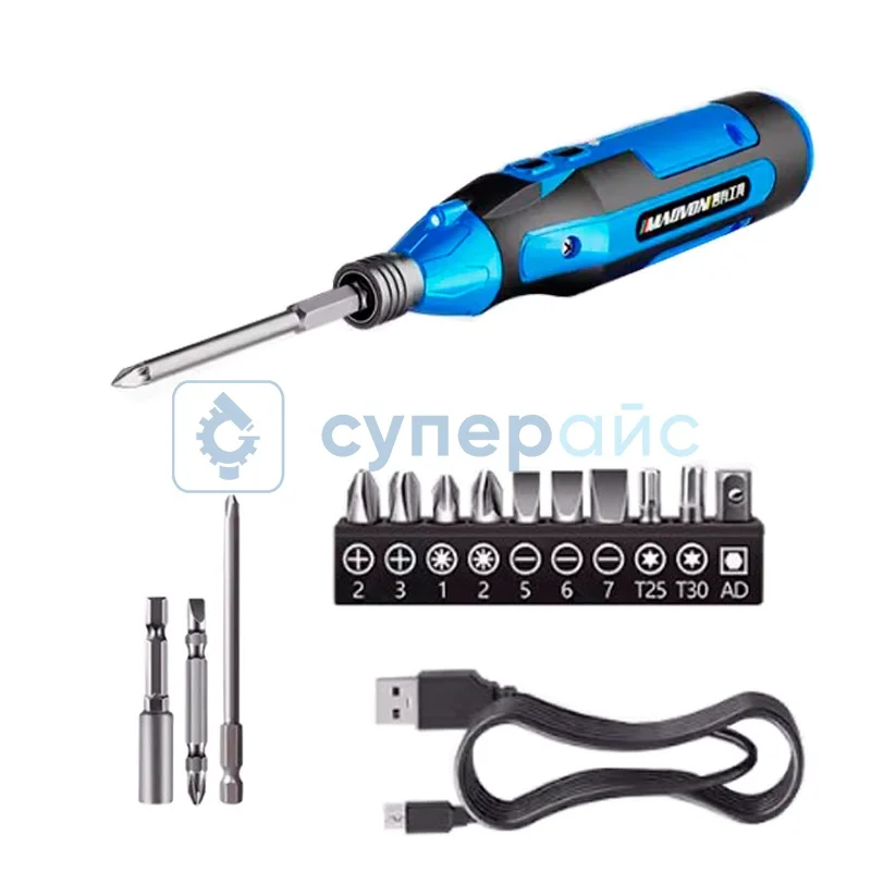 Аккумуляторная отвёртка MAOVON M100C с набором бит фото 1