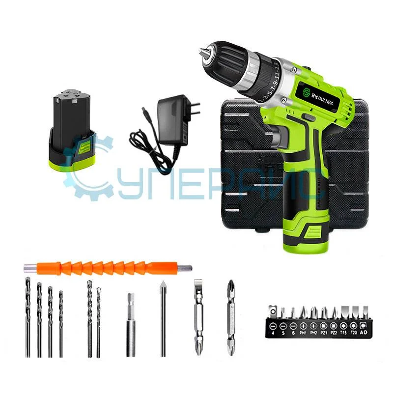 Дрель-шуруповерт Guanshi DZ12 с аккумулятором и кейсом фото 1