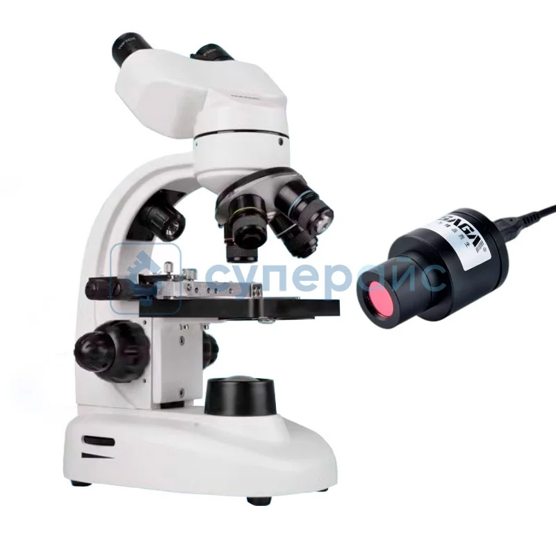 Учебный микроскоп SAGA XSP-003 с камерой 2 Мп и адаптером для телефона фото 1