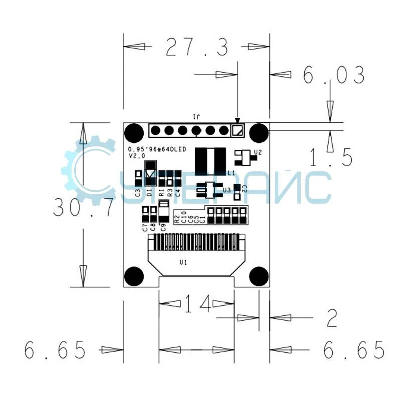Дисплей OLED 0.95 дюйма, SPI/I2C, RGB фото 4