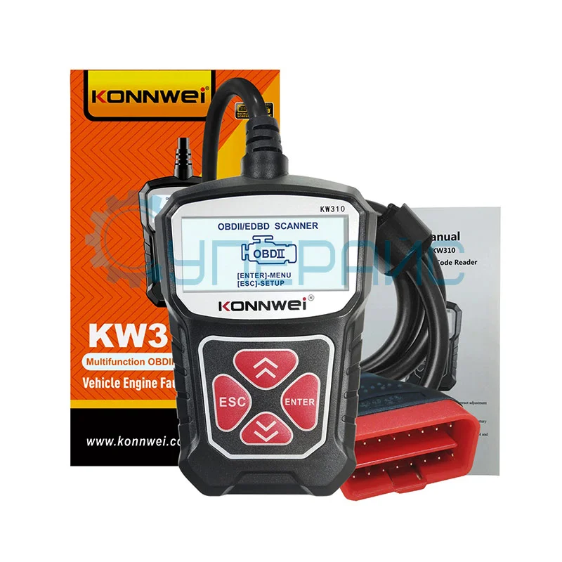Портативный автомобильный диагностический сканер по протоколу OBDII Konnwei KW310 фото 5