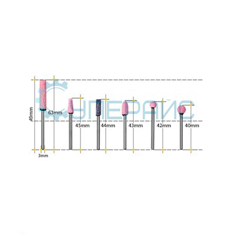 Шарошки абразивные HiLDA для мини дрели 6 шт фото 2