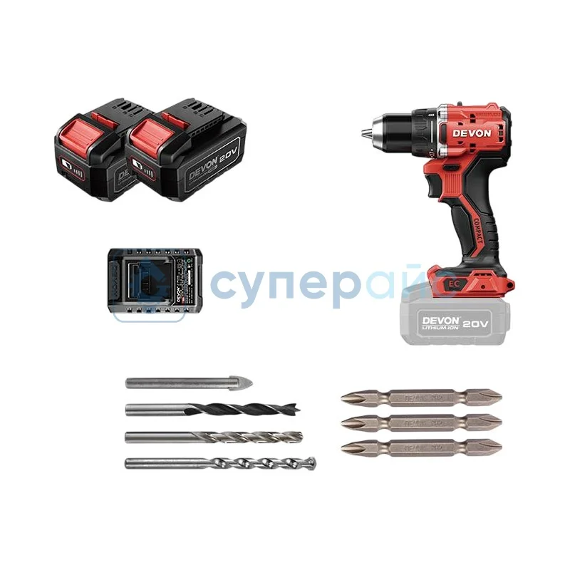 Шуруповерт ударный DEVON DID201 с батареей 5 Ah фото 1