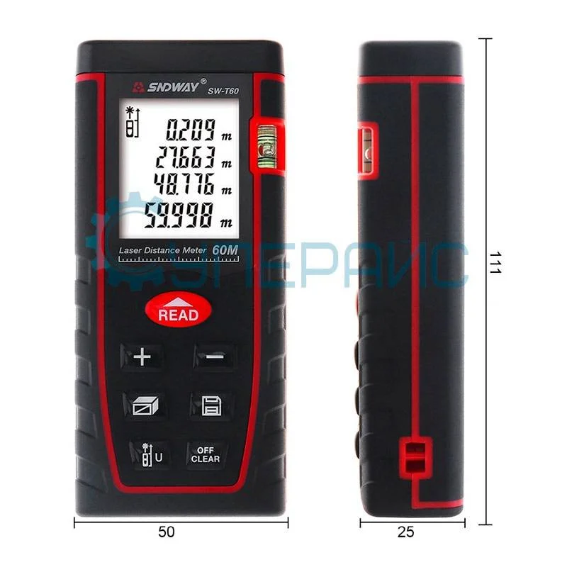 Дальномер с пузырьковым уровнем SNDWAY SW-T60 фото 8